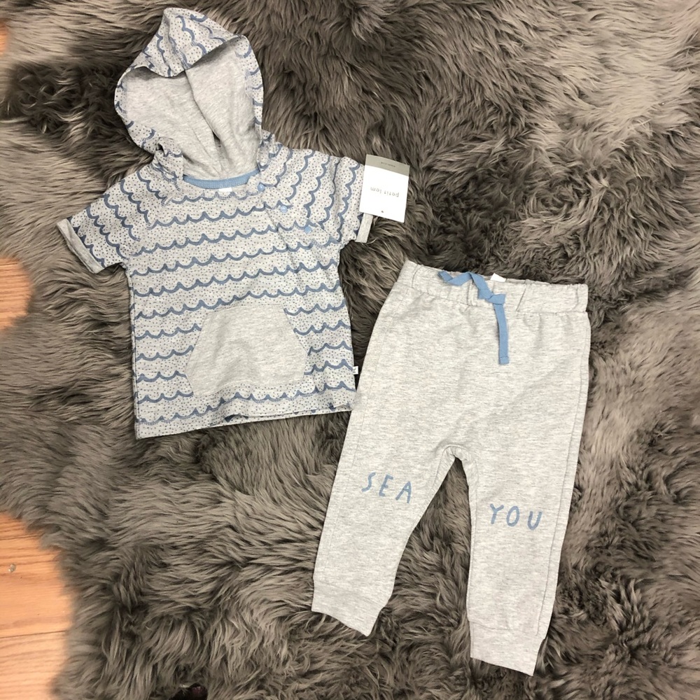 Petit Lem | Girl's Playwear Set | 2 Pieces | Waves Design | Various Sizes